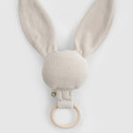 Ahşap Saplı Bej Çıngıraklı Diş Kaşıyıcı Tavşan