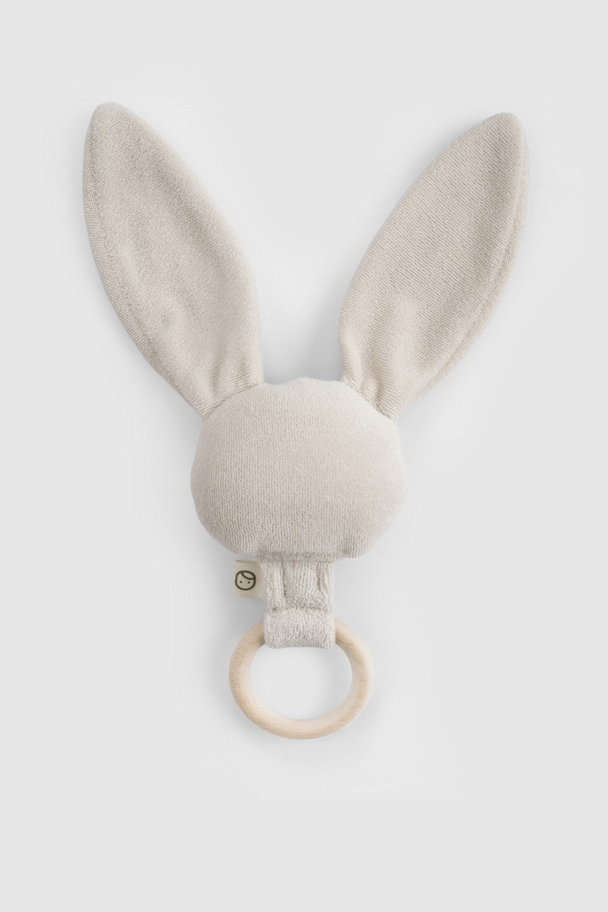 Ahşap Saplı Bej Çıngıraklı Diş Kaşıyıcı Tavşan