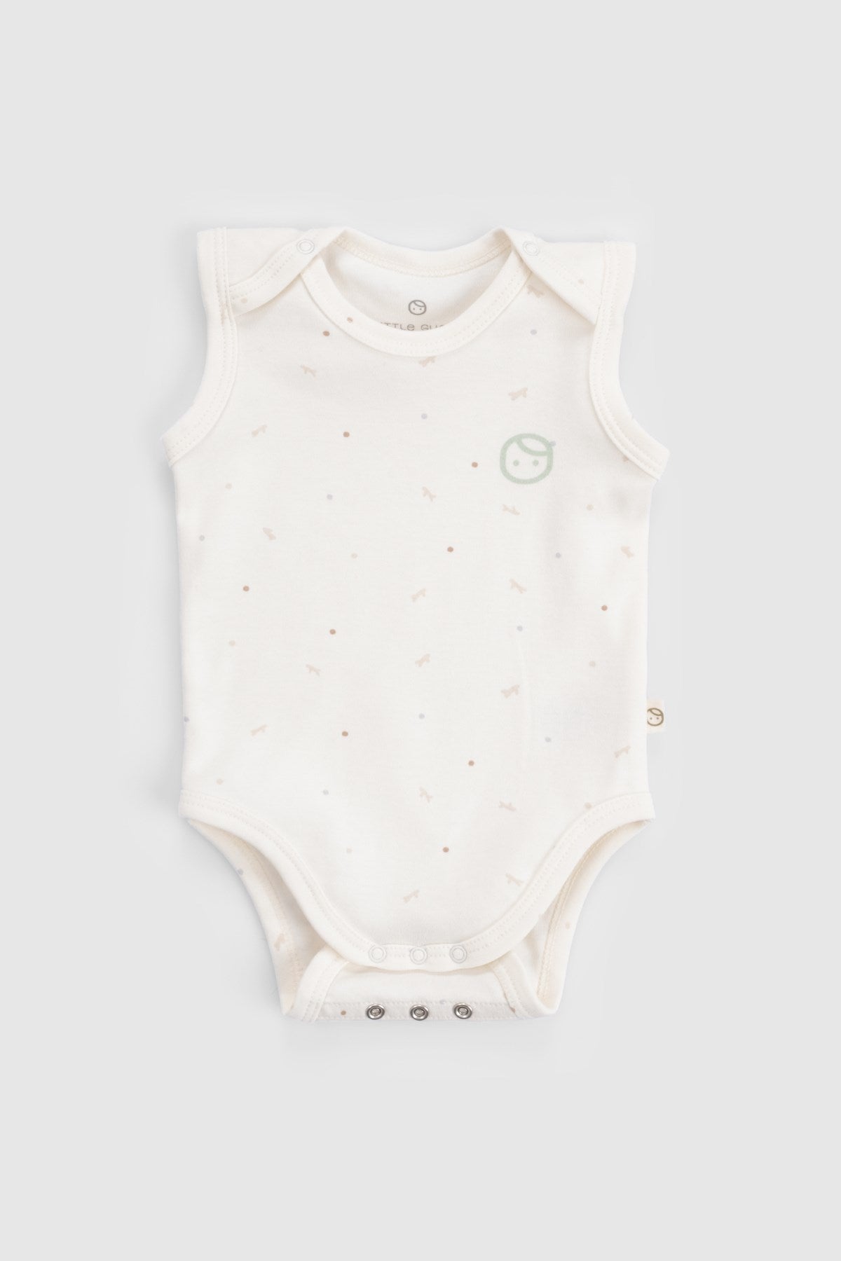 2'li Organik Pamuk Çıtçıtlı Twig Ekru Bebek Atlet Seti - Little Gusto -