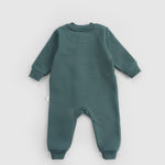 Organik Pamuklu Yeşil Fermuarlı Bebek Tulumu
