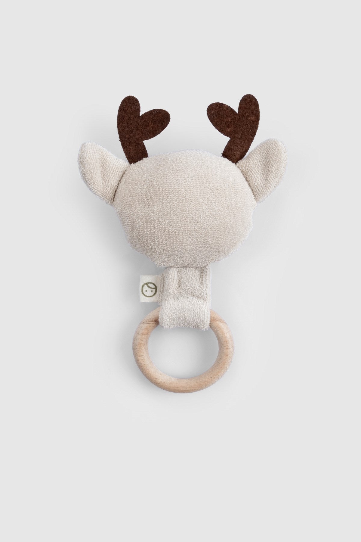 Ahşap Saplı Krem Çıngıraklı Diş Kaşıyıcı Geyik