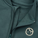 Organik Pamuklu Yeşil Fermuarlı Bebek Tulumu