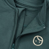 Organik Pamuklu Yeşil Fermuarlı Bebek Tulumu