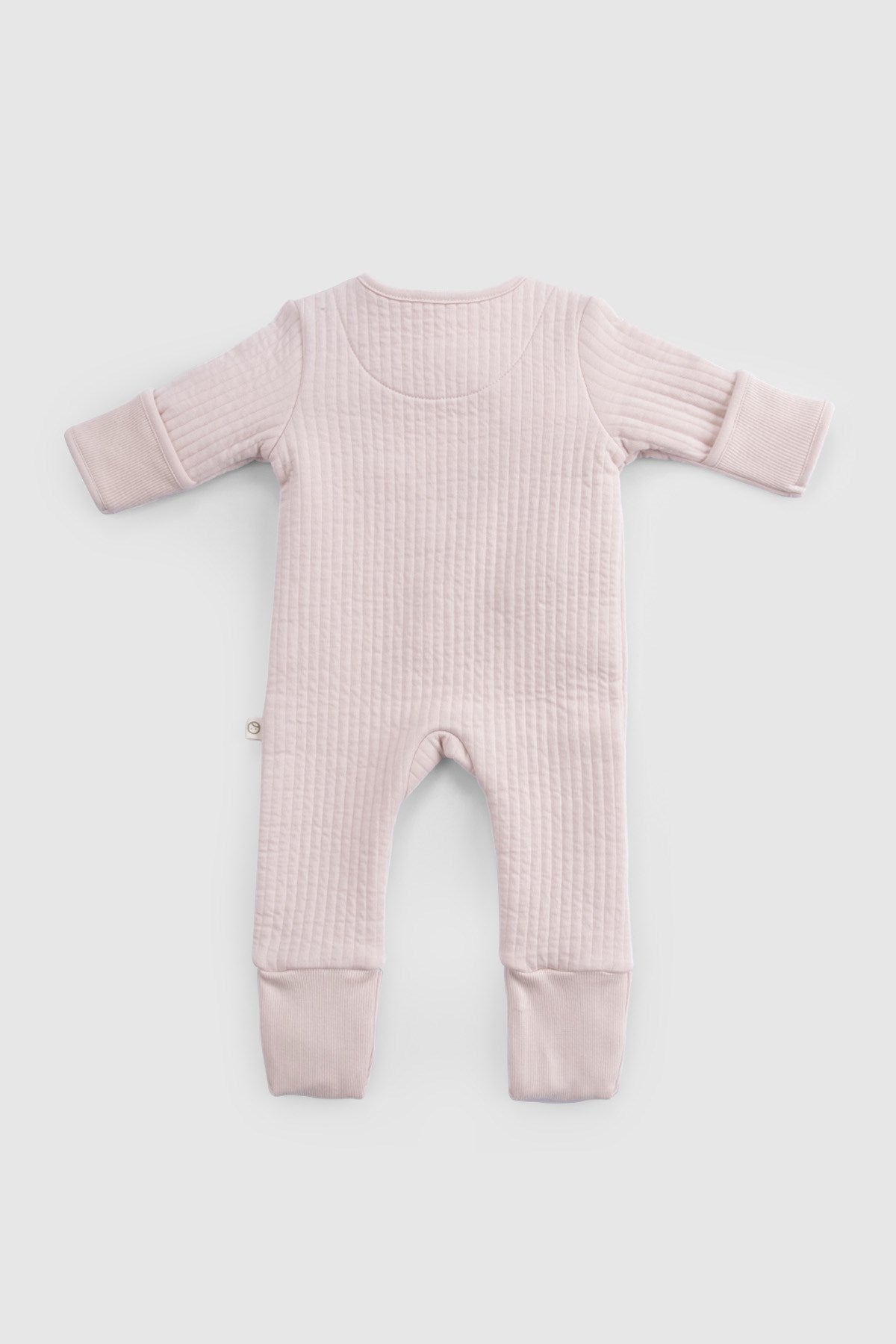 Kendinden Patikli ve Eldivenli Kapitone Pembe Bebek Tulumu