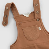 Organik Pamuklu Bebek Salopet Kahverengi