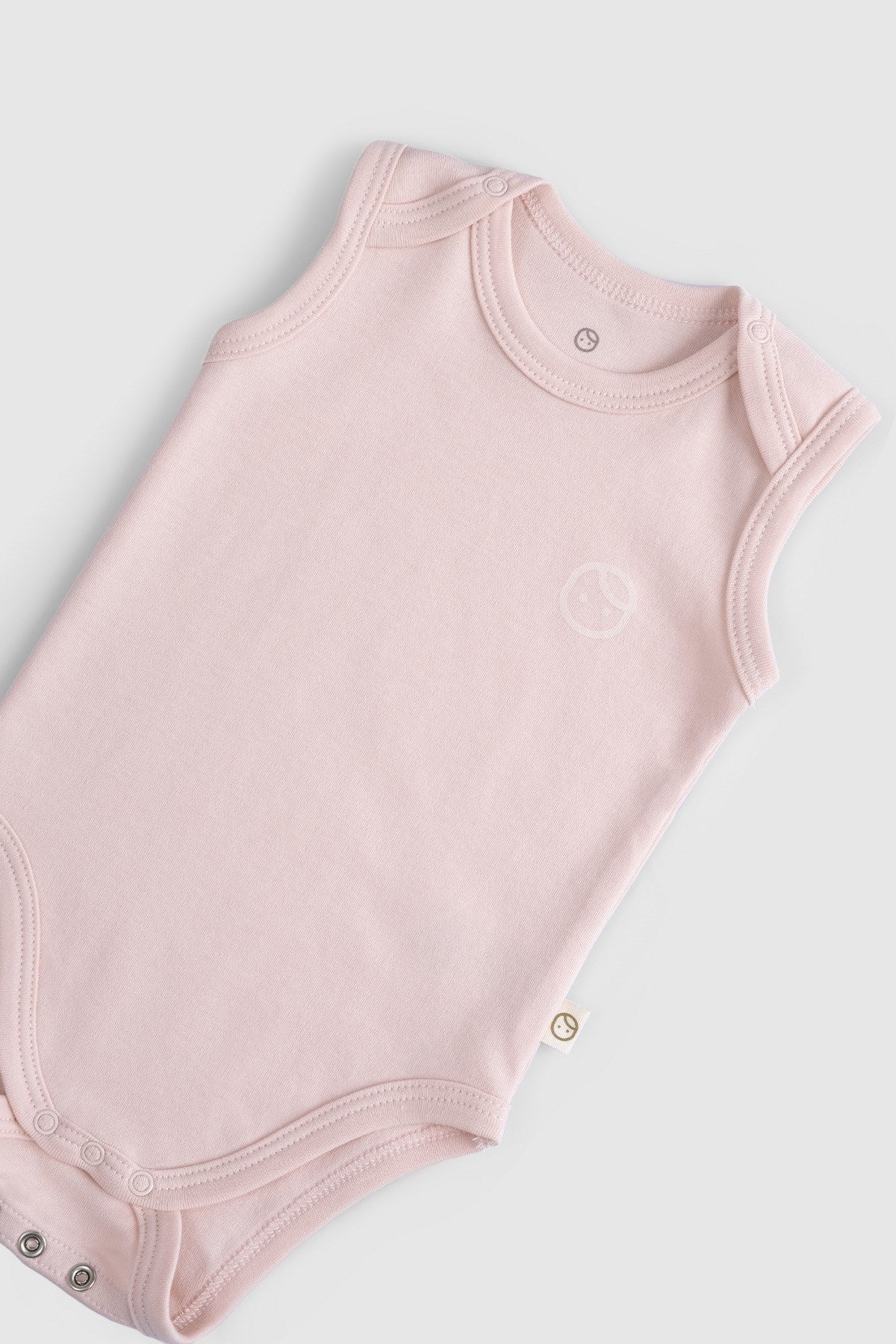 2'li Organik Pamuk Ayarlanabilir Pembe - Ekru Çıtçıtlı Atlet - Little Gusto -