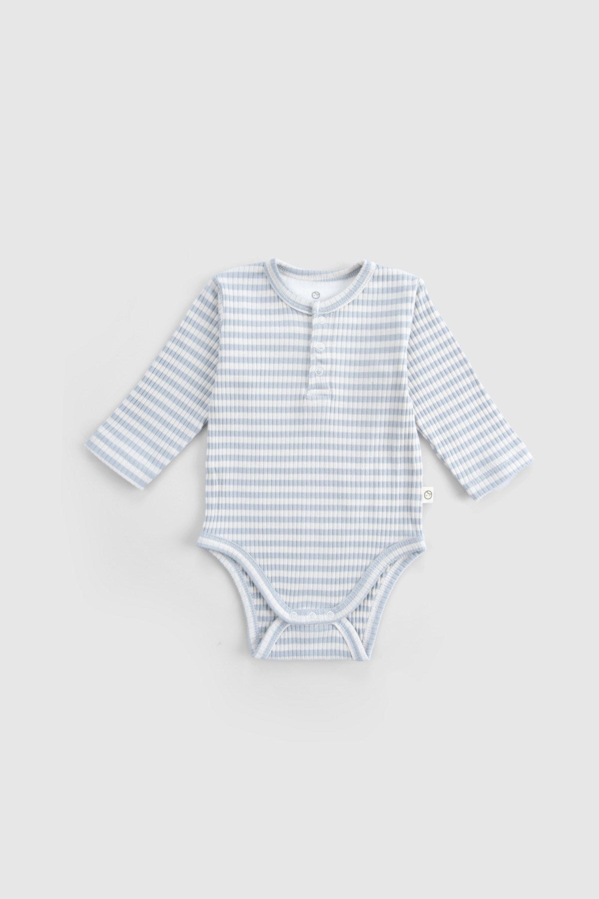 Ayarlanabilir Çıtçıtlı Modal Bebek Body Uzun Kollu Mavi Zıbın