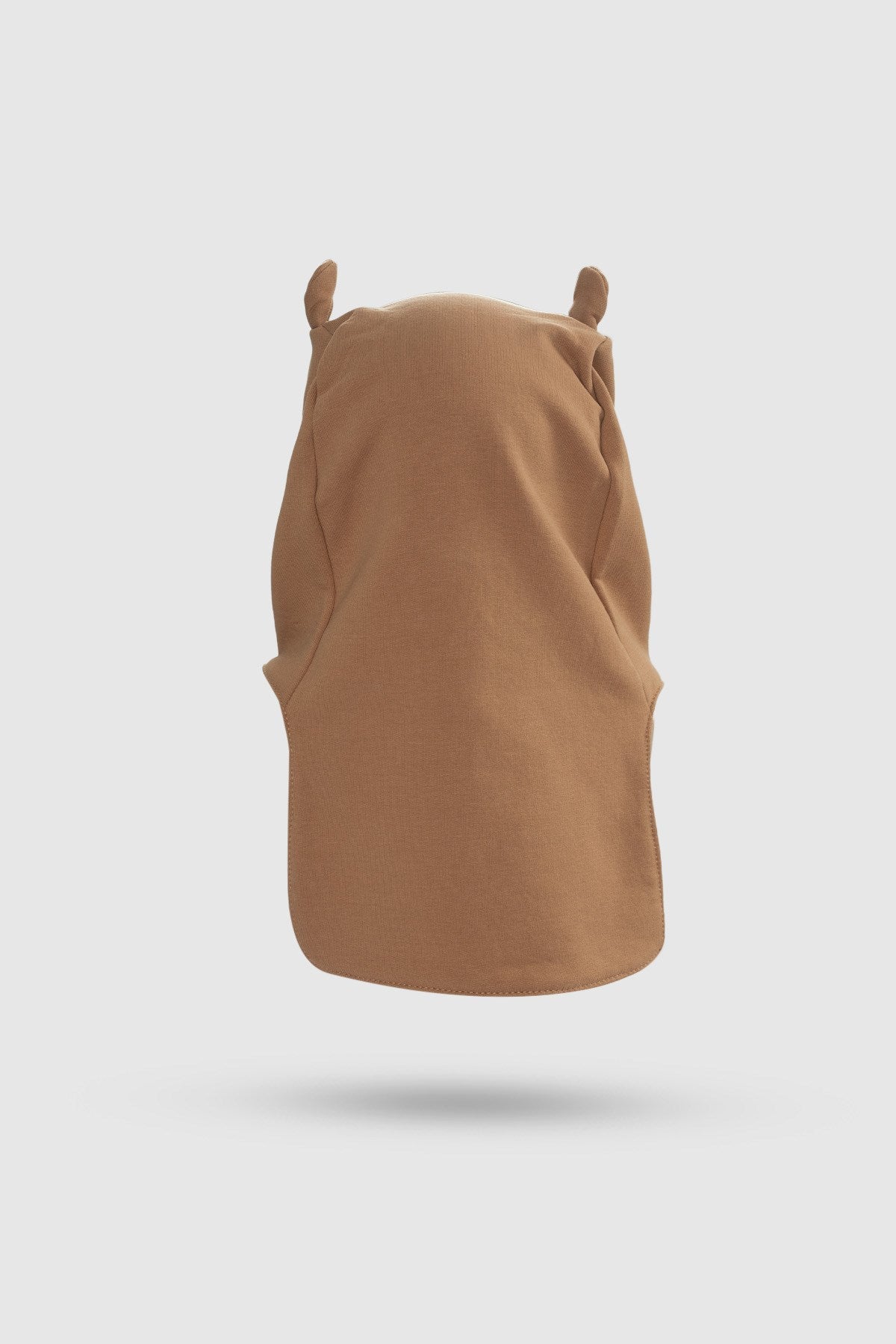 Organik Pamuklu Ayıcık Kahverengi Balaklava Eldiven Seti