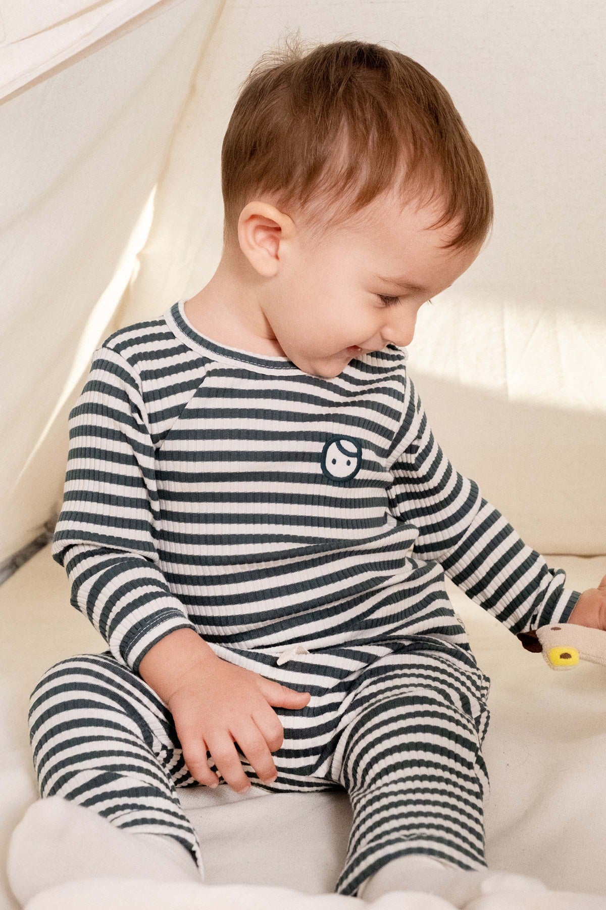 Organik Pamuklu Kaşkorse Modal Yeşil Bebek Takımı