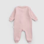 Organik Pamuklu Pembe Fermuarlı Bebek Tulumu