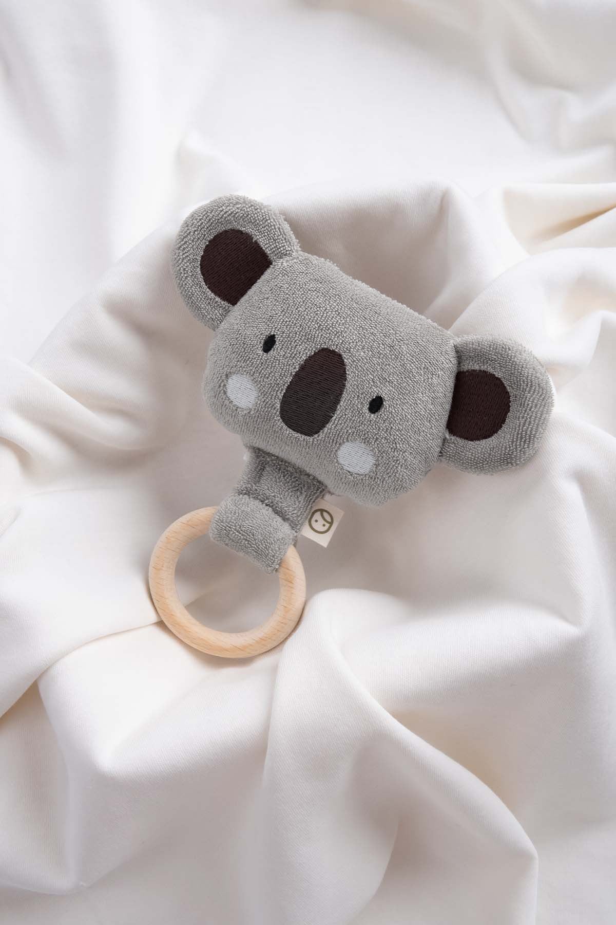 Ahşap Saplı Gri Çıngıraklı Diş Kaşıyıcı Koala