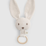 Ahşap Saplı Bej Çıngıraklı Diş Kaşıyıcı Tavşan