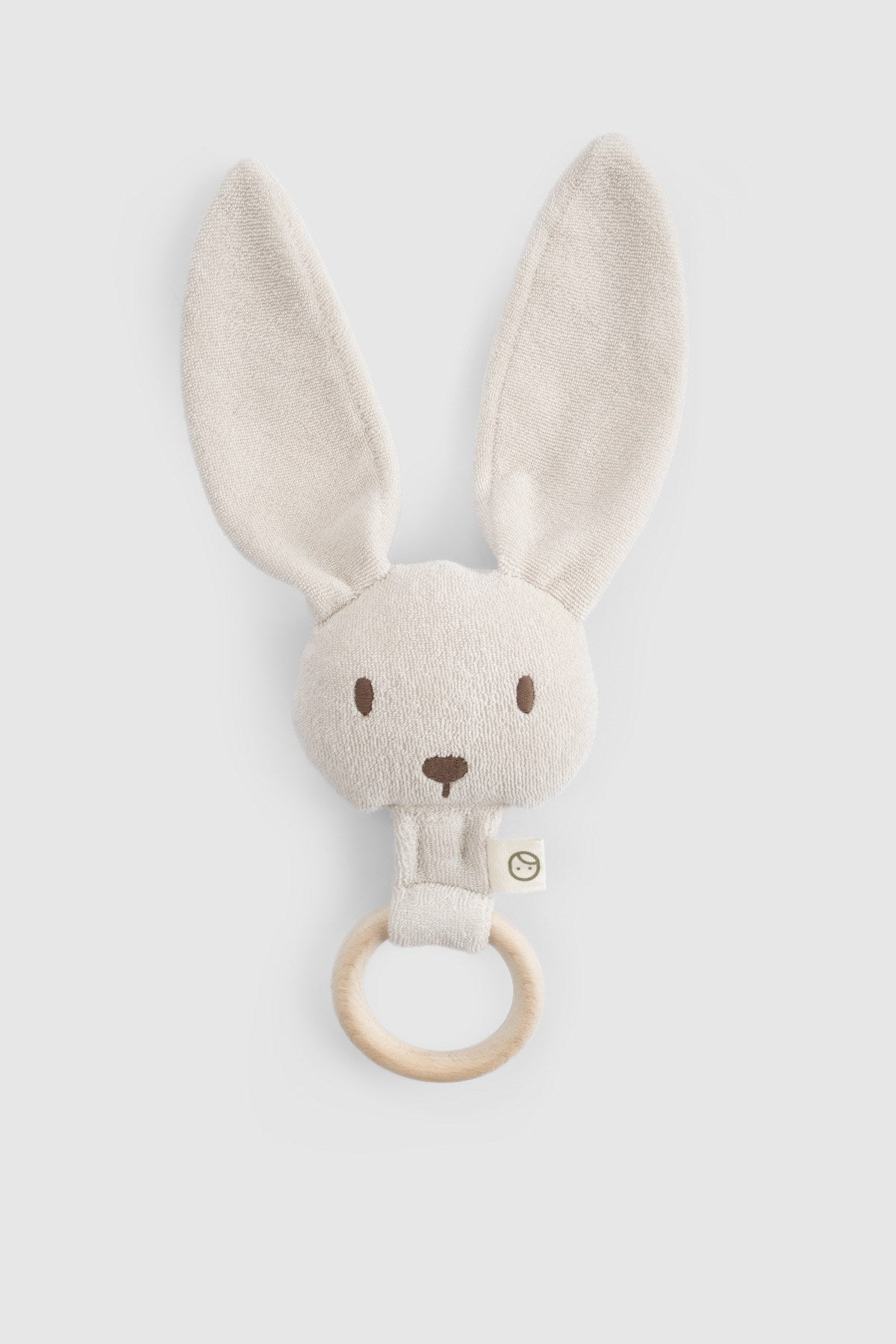 Ahşap Saplı Bej Çıngıraklı Diş Kaşıyıcı Tavşan