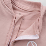 Organik Pamuklu Pembe Fermuarlı Bebek Tulumu