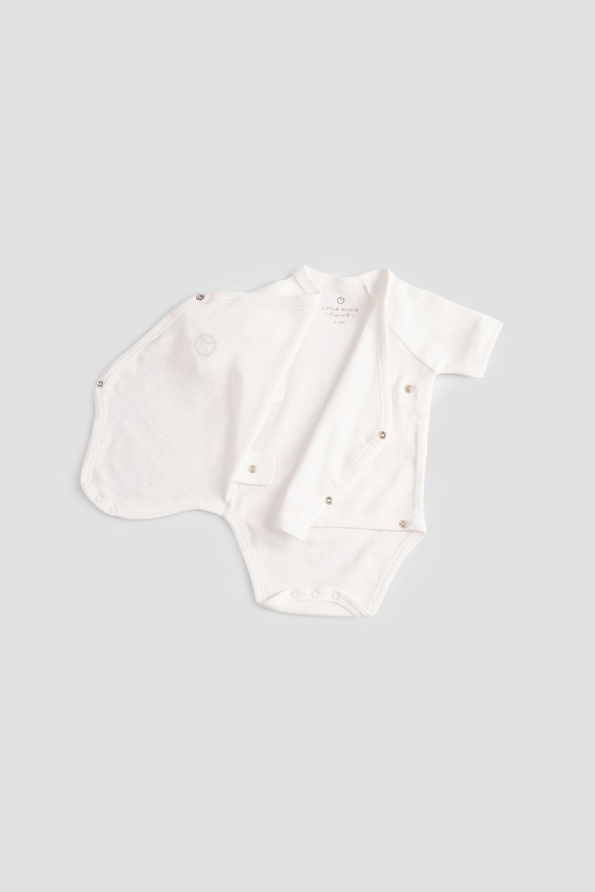 Organik Pamuk Kısa Kollu Kruvaze Zıbın Ekru - Little Gusto -