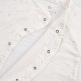 Organik Pamuk Müslin Ekru Kruvaze Bebek Şort Tulum