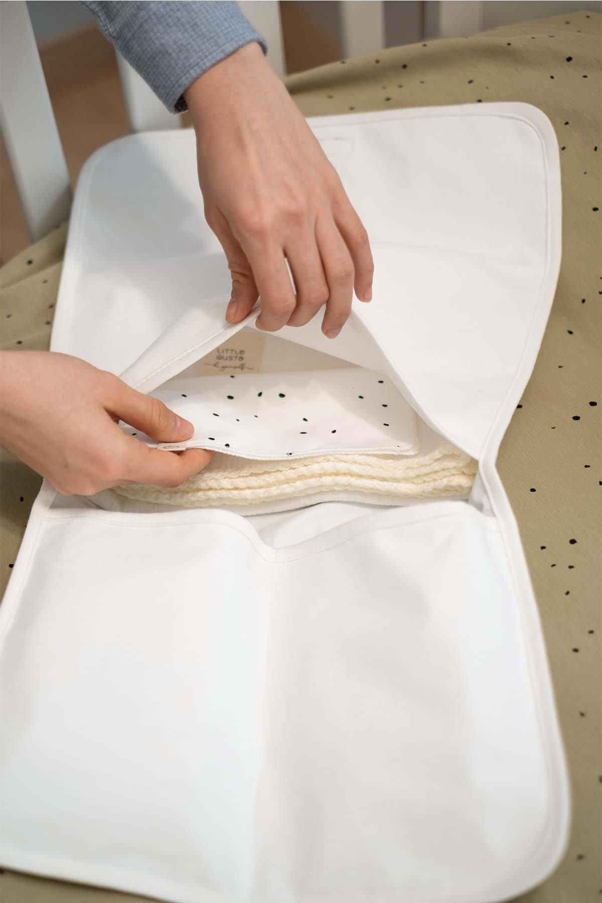 Bebek Bakım Çantası Organizer Cosmos Beyaz - Little Gusto -