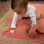 Bebek Müslin Bezi Örtü ve Kese Seti Organik Pamuk 120 cm Pembe - Little Gusto - Müslin Örtü