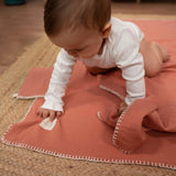 Bebek Müslin Bezi Örtü ve Kese Seti Organik Pamuk 120 cm Pembe - Little Gusto - Müslin Örtü