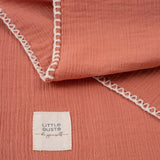 Bebek Müslin Bezi Örtü ve Kese Seti Organik Pamuk 120 cm Pembe - Little Gusto -