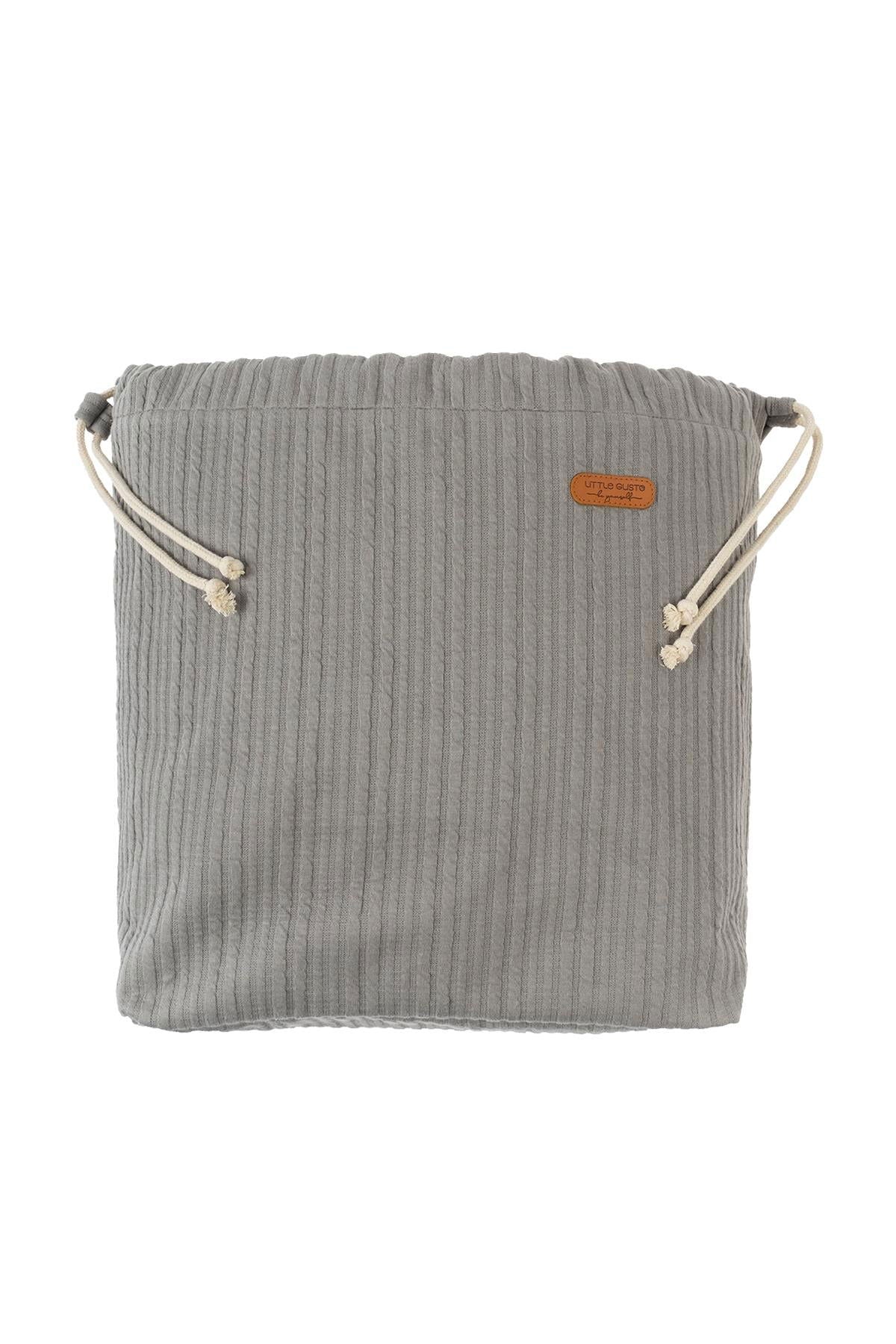 Kapitone Yatak Yanı Oyuncak Sepeti Gri - Little Gusto -