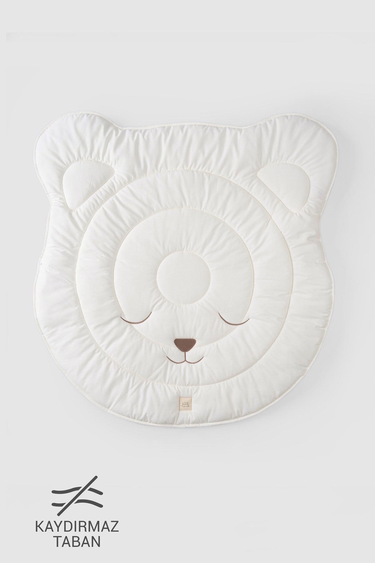 Kaydırmaz Tabanlı Yuvarlak Emekleme Minderi Ayıcık 100x100 - Little Gusto - Oyun Minderi