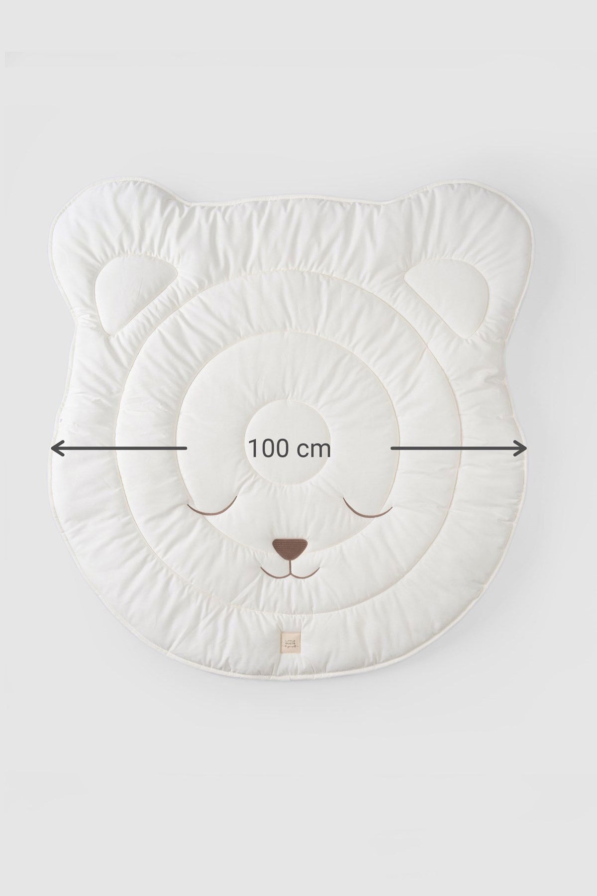 Kaydırmaz Tabanlı Yuvarlak Emekleme Minderi Ayıcık 100x100 - Little Gusto -