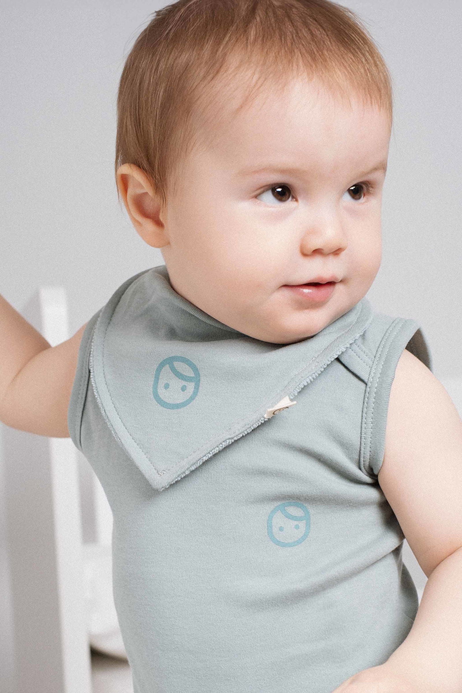 Organik Pamuk 3'lü Sıvı Geçirmez Born To Be Gusto Bandana Önlük Seti - Little Gusto -