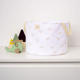 Organik Pamuk Büyük Boy Saplı Oyuncak Sepeti Feather 25x35 cm - Little Gusto - Bebek Organizer Çanta