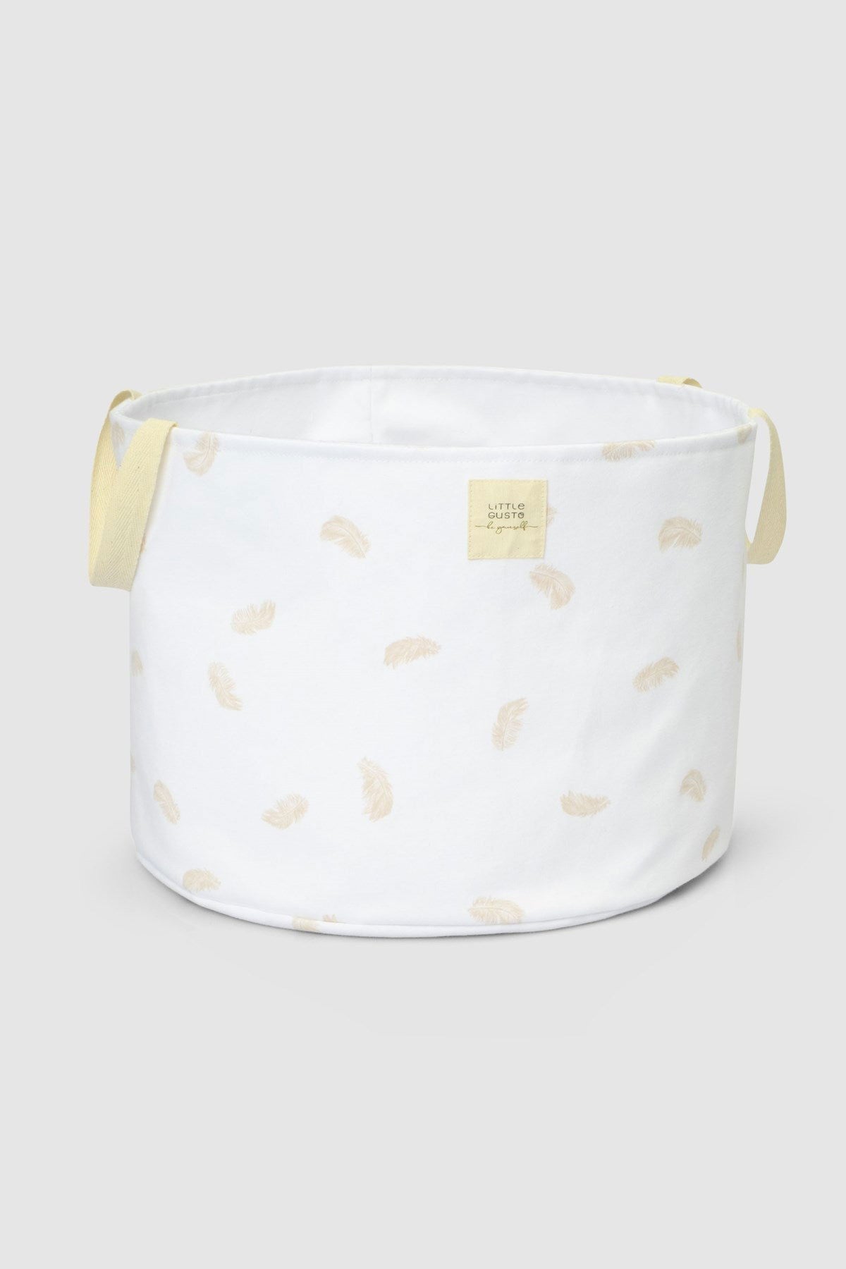 Organik Pamuk Büyük Boy Saplı Oyuncak Sepeti Feather 25x35 cm - Little Gusto -