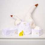 Organik Pamuk Büyük Boy Saplı Oyuncak Sepeti Feather 25x35 cm - Little Gusto -