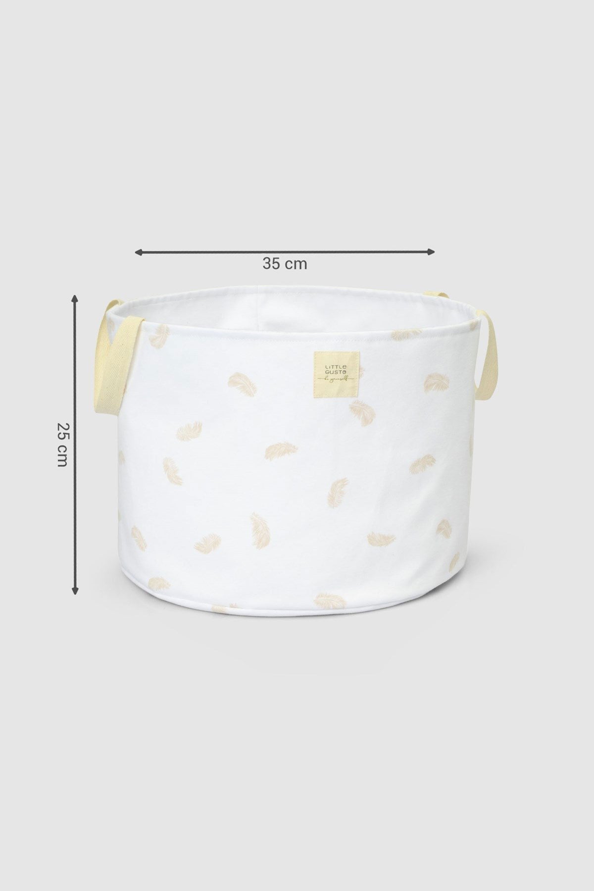Organik Pamuk Büyük Boy Saplı Oyuncak Sepeti Feather 25x35 cm - Little Gusto -