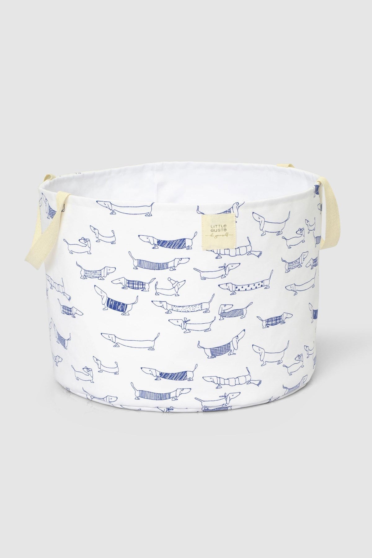 Organik Pamuk Büyük Boy Saplı Oyuncak Sepeti Paw 25x35 cm. - Little Gusto -