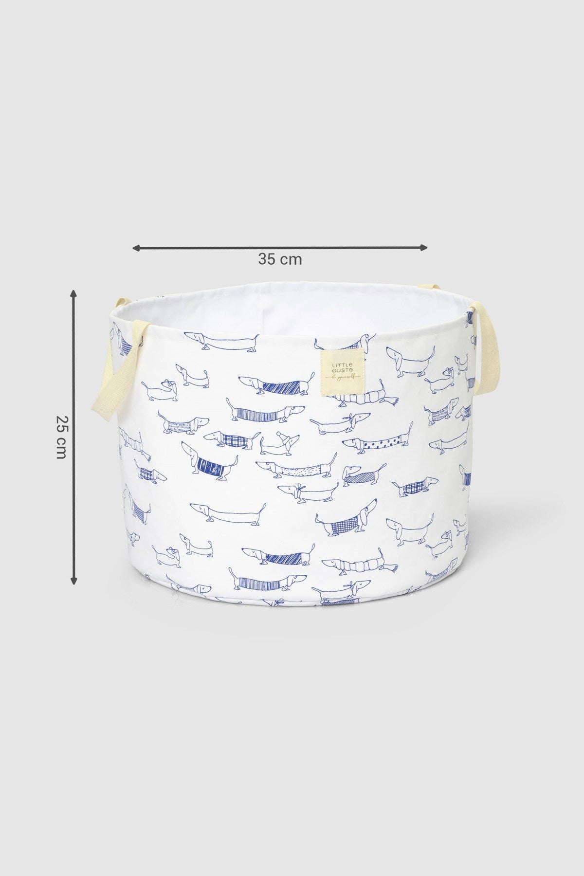 Organik Pamuk Büyük Boy Saplı Oyuncak Sepeti Paw 25x35 cm. - Little Gusto -