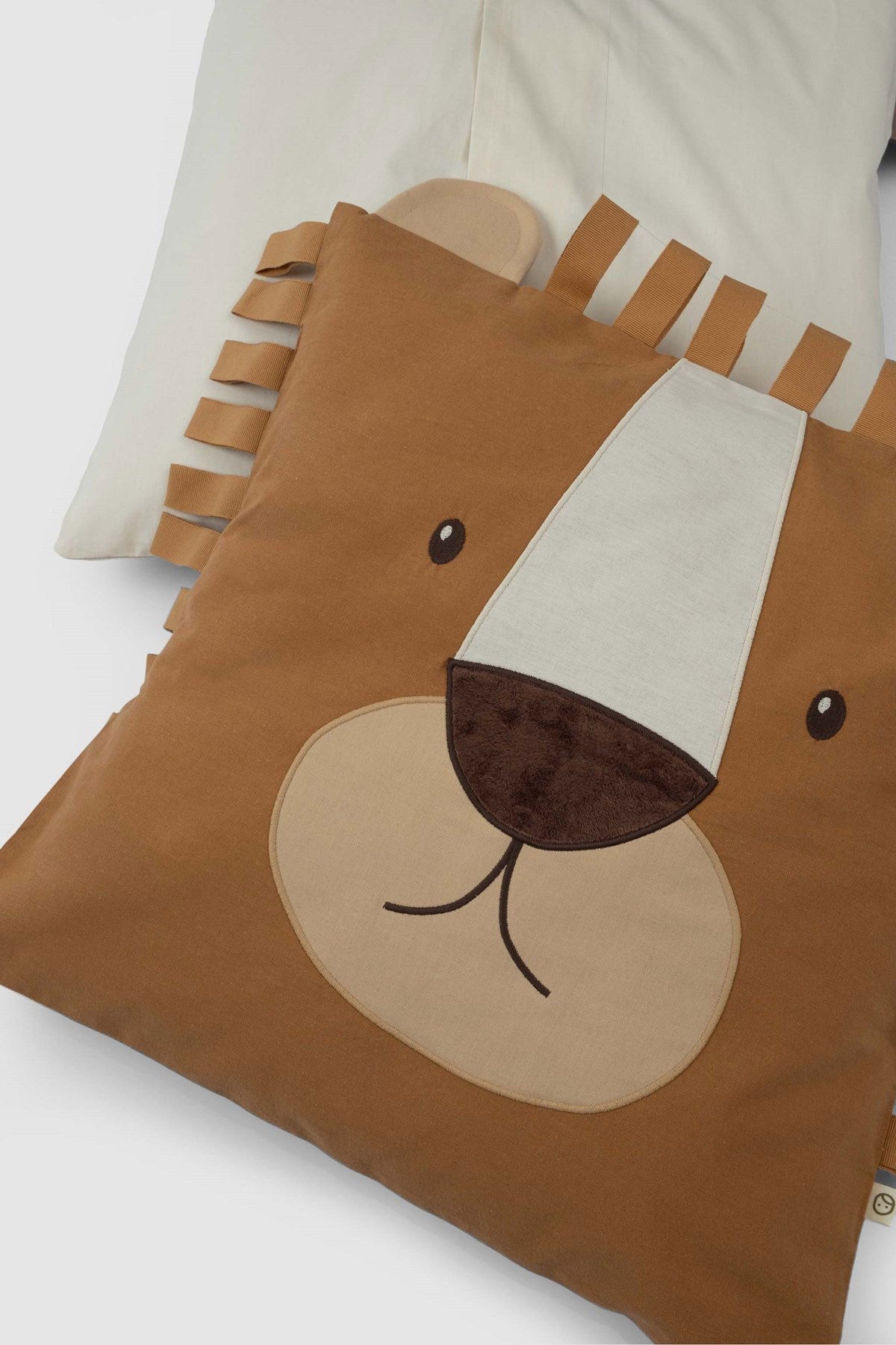 Organik Pamuk Kare Süs Yastık Aslan 40x40 - Little Gusto -