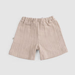 Organik Pamuk Müslin Bebek Bej Şort - Little Gusto -