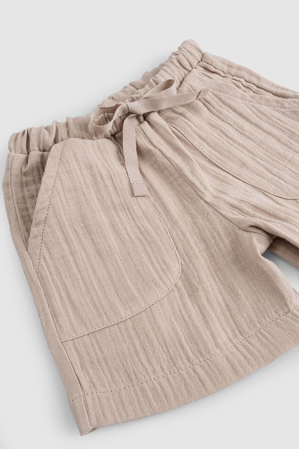 Organik Pamuk Müslin Bebek Bej Şort - Little Gusto -