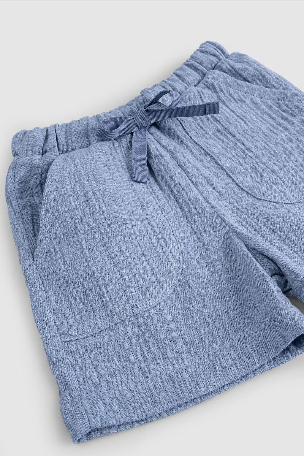 Organik Pamuk Müslin Bebek Mavi Şort - Little Gusto -