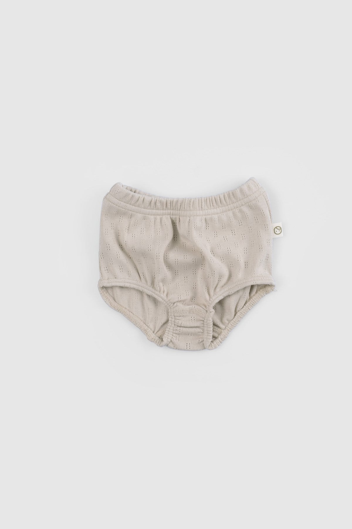 Organik Pamuk Pointel Bebek Bej Atlet Bloomer Takımı - Little Gusto -