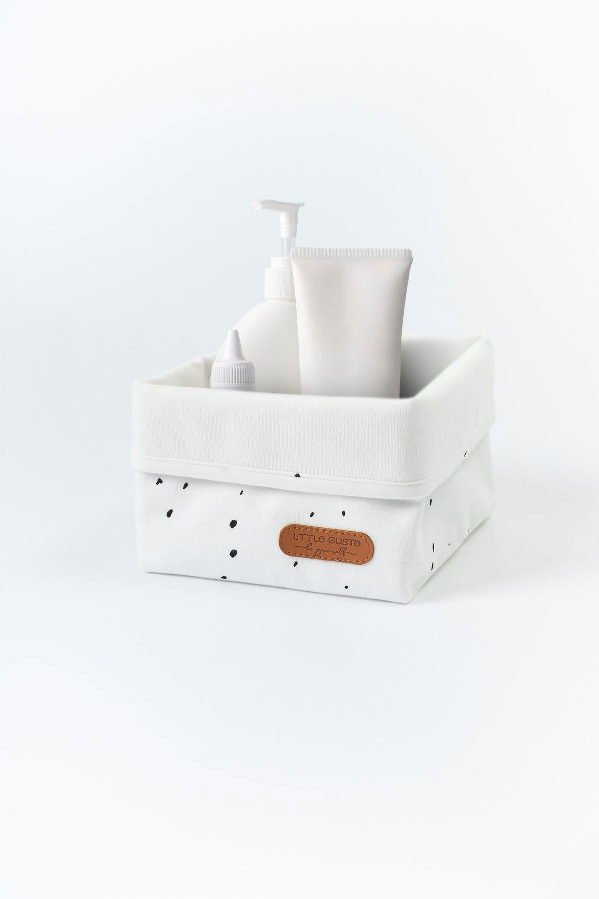 Organizer Sepet Bebek Cosmos Beyaz Organik Pamuk 15x17 cm - Little Gusto