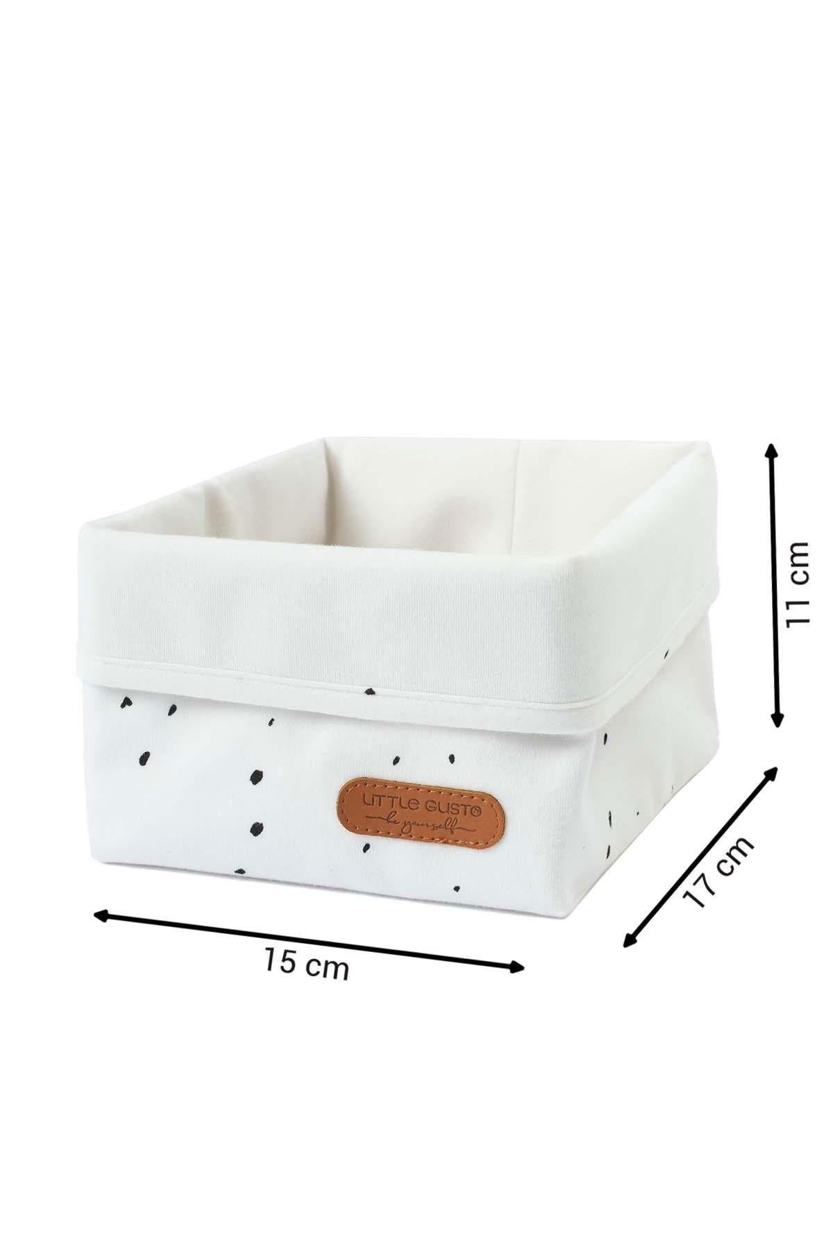 Organizer Sepet Bebek Cosmos Beyaz Organik Pamuk 15x17 cm - Little Gusto