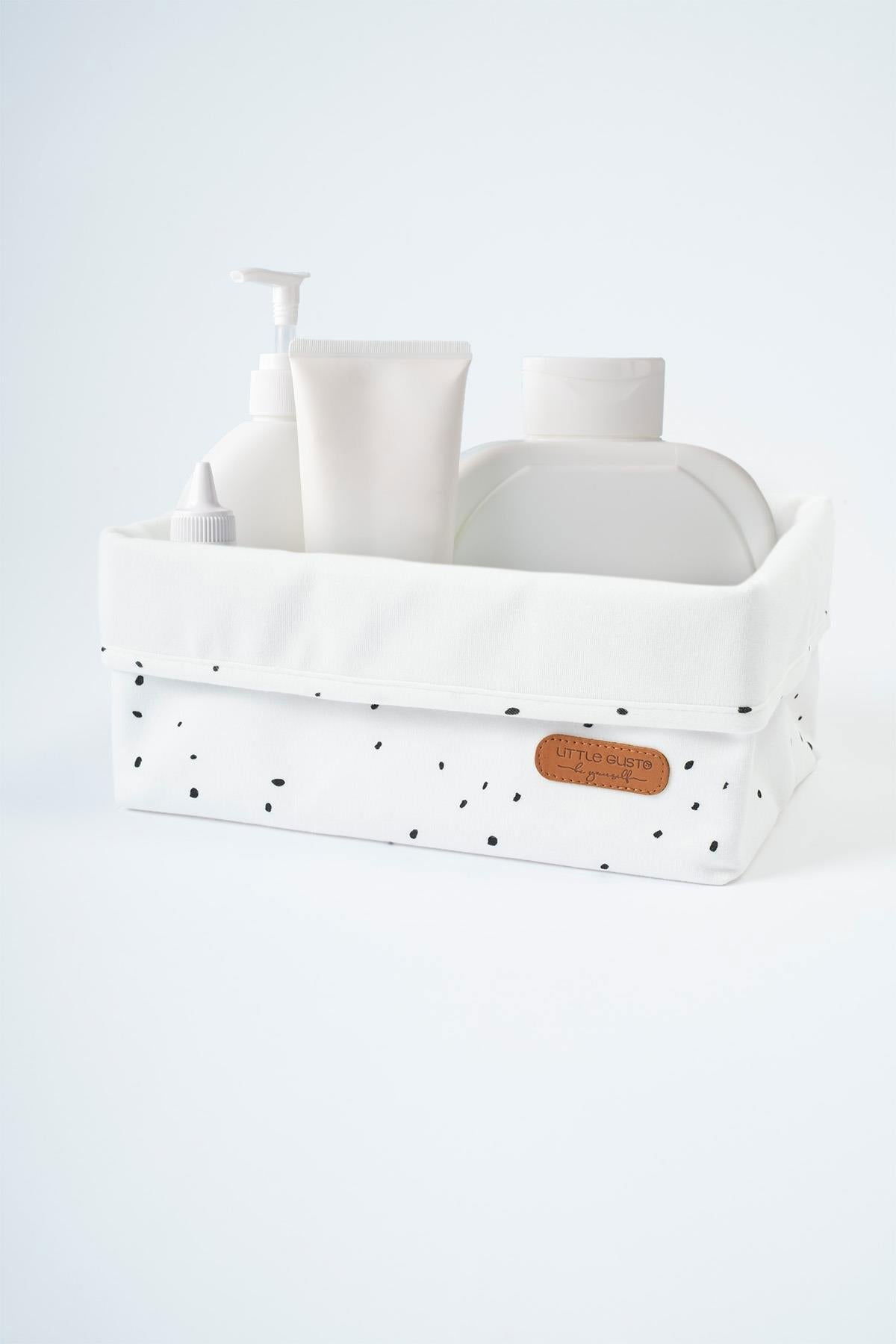 Organizer Sepet Bebek Cosmos Beyaz Organik Pamuk 25x16 cm - Little Gusto