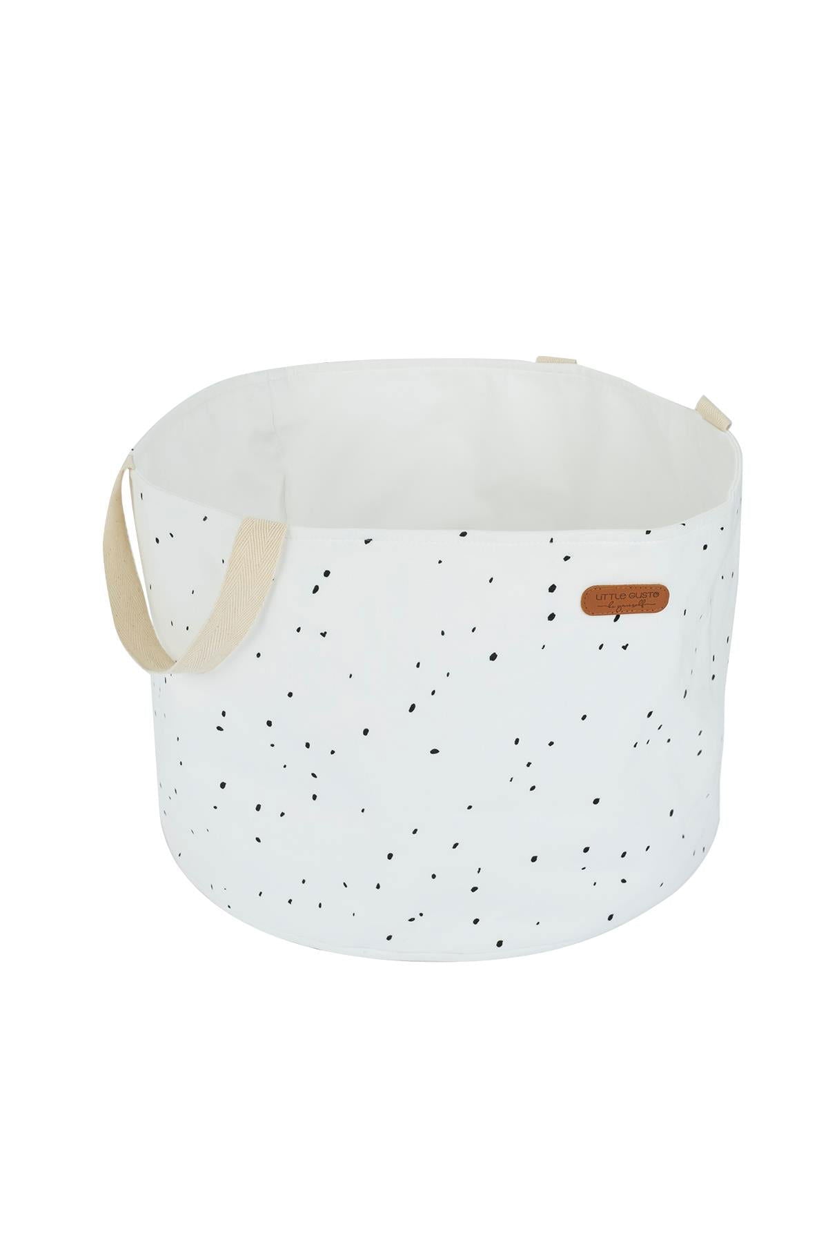 Saplı Oyuncak Sepeti Cosmos Beyaz Organik Pamuk - Little Gusto - Bebek Organizer Çanta