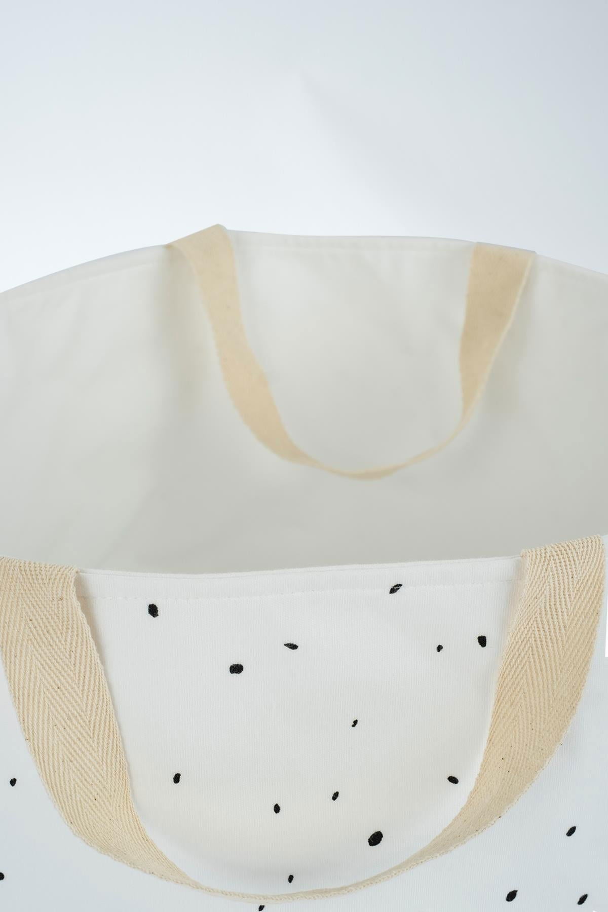 Saplı Oyuncak Sepeti Cosmos Beyaz Organik Pamuk - Little Gusto -