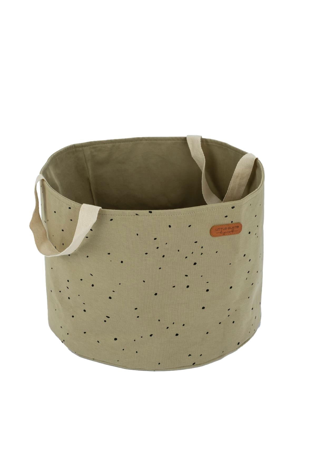 Saplı Oyuncak Sepeti Cosmos Haki Organik Pamuk - Little Gusto - Bebek Organizer Çanta