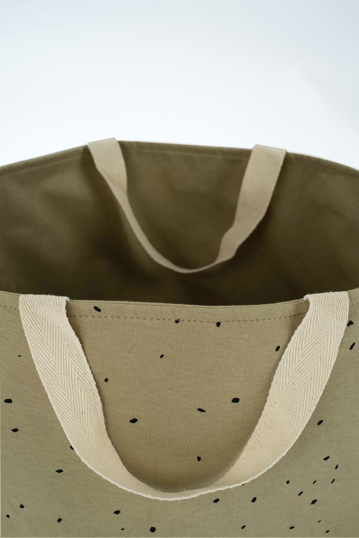 Saplı Oyuncak Sepeti Cosmos Haki Organik Pamuk - Little Gusto -