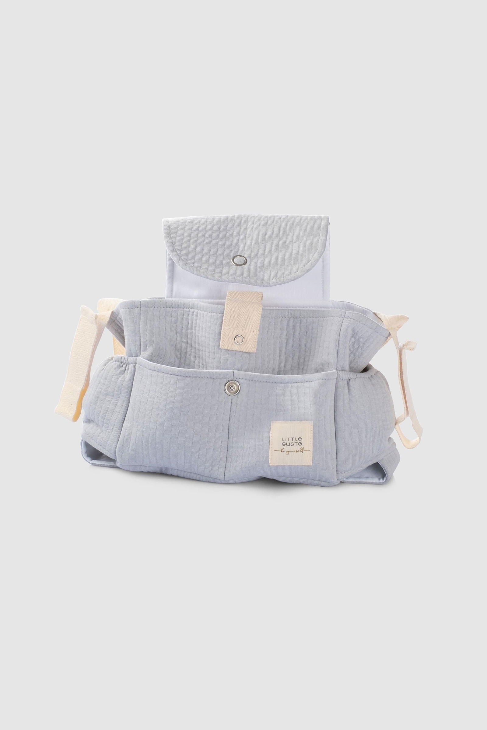 Sıvı Geçirmez Bebek Arabası Organizer Çantası Kapitone Gri Desenli - Little Gusto -