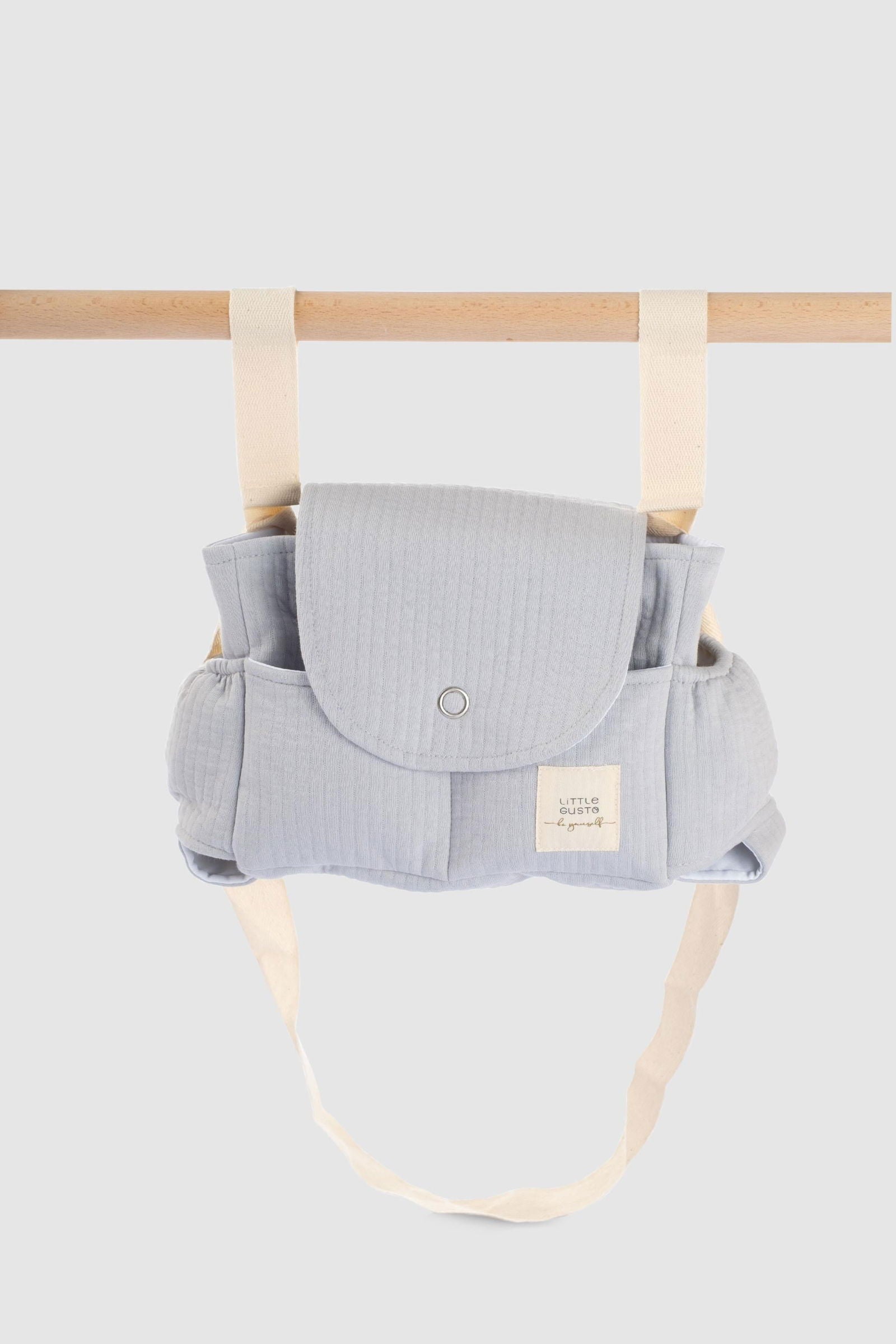 Sıvı Geçirmez Bebek Arabası Organizer Çantası Kapitone Gri Desenli - Little Gusto -