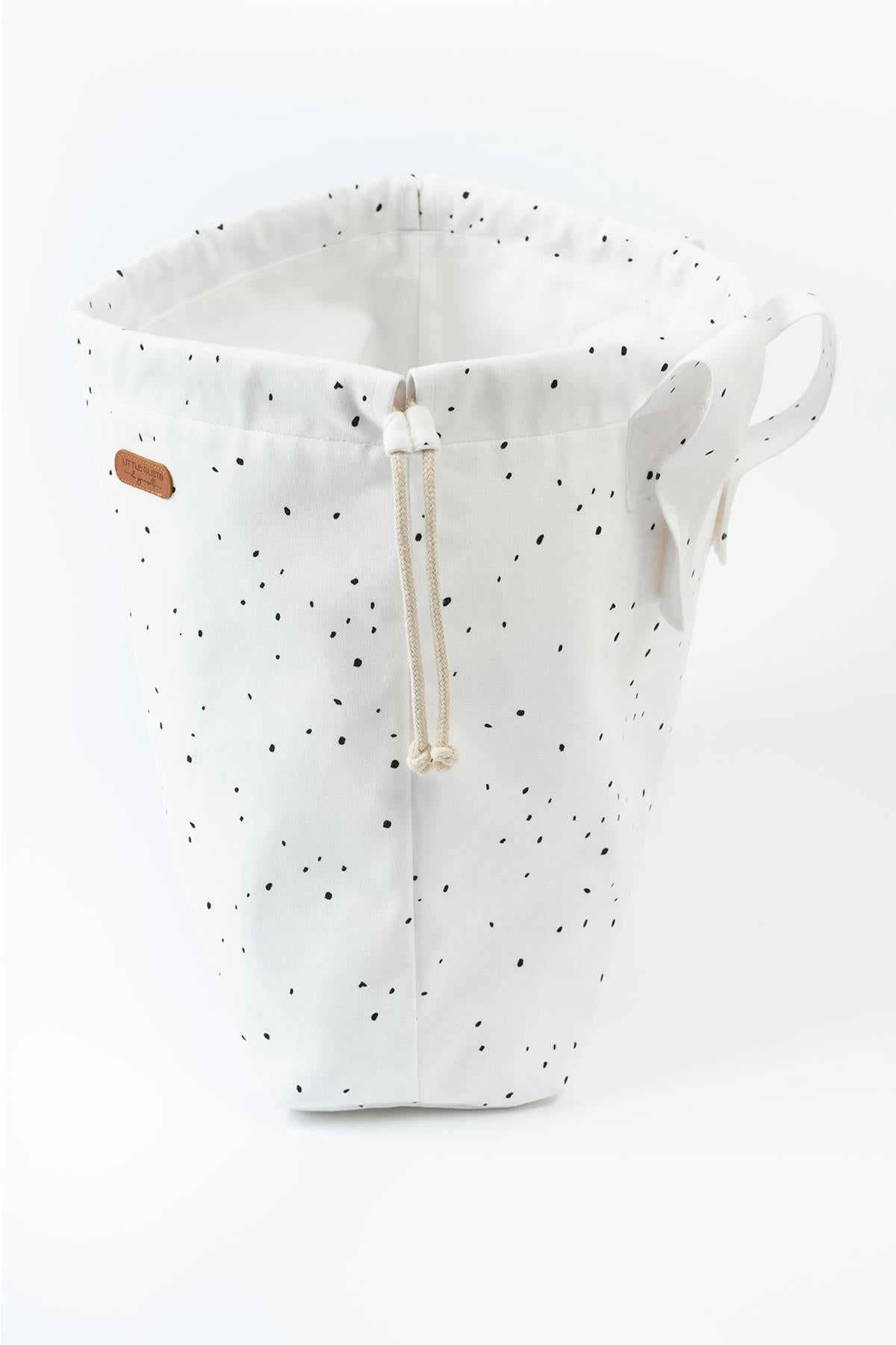 Yatak Yanı Oyuncak Sepeti Cosmos Beyaz Organik Pamuk - Little Gusto -