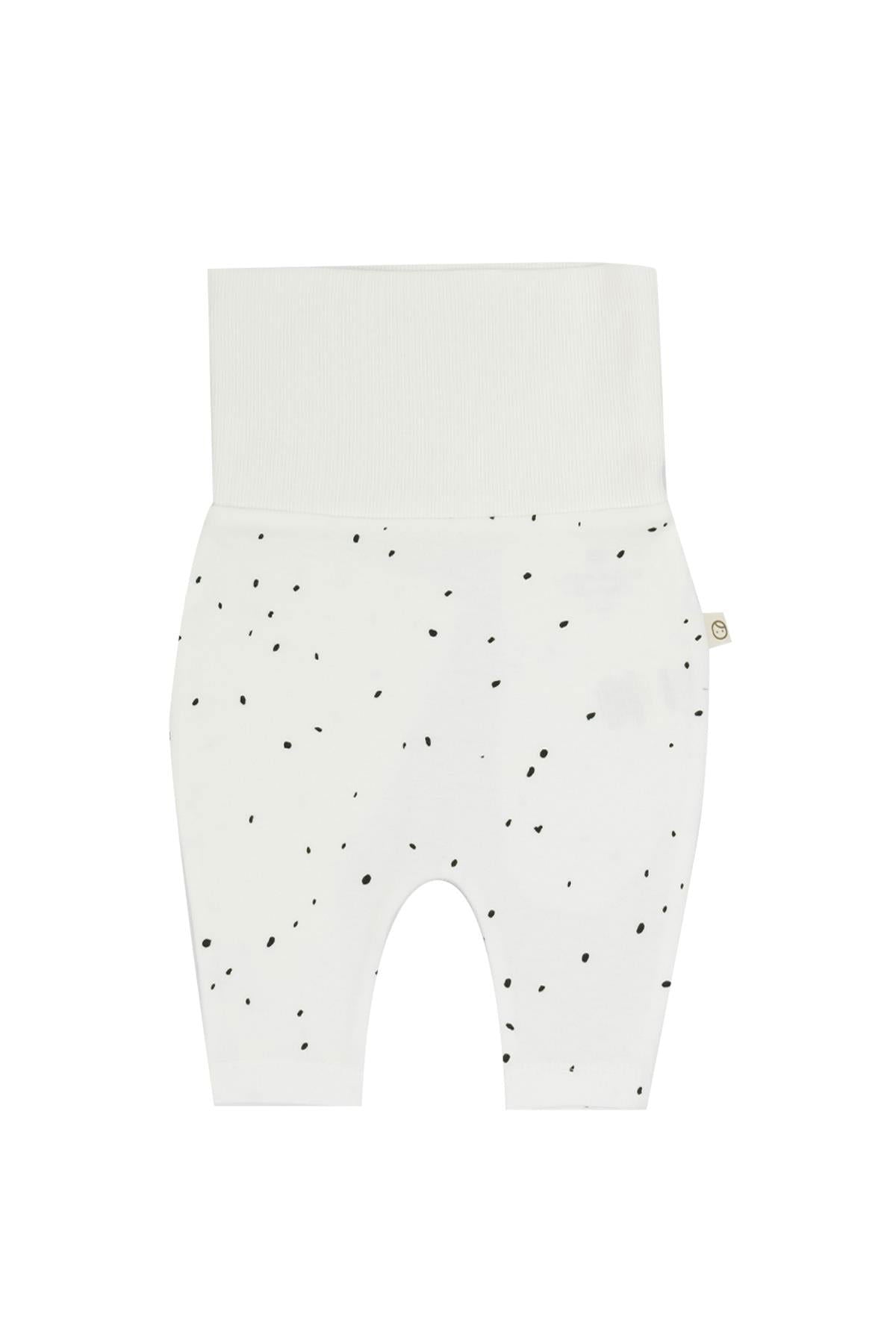 Yüksek Bel Pantolon Bebek Cosmos Beyaz Organik Pamuk - Little Gusto - Bebek Pantolon